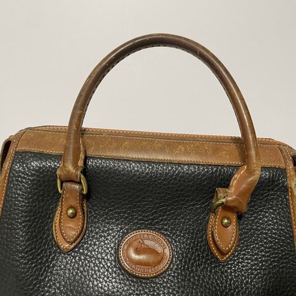 Dooney & Bourke Vintage Black Brown Leather Pebbled Hand Bag Purse - DAMAGED - Picture 11 of 16